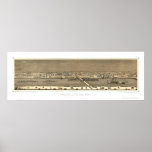 St Paul panorama- karta för MN - 1873 Poster
