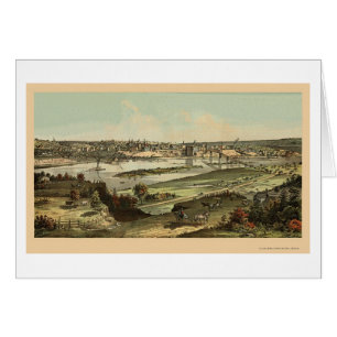 St Paul panorama- karta för MN - 1874 Hälsningskort