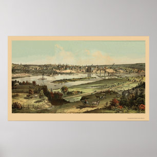 St Paul panorama- karta för MN - 1874 Poster