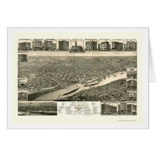 St Paul panorama- karta för MN - 1883 Hälsningskort