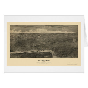 St Paul panorama- karta för MN - 1888 Hälsningskort