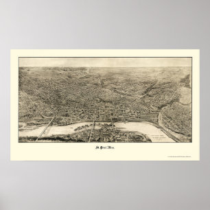 St Paul panorama- karta för MN - 1906 Poster