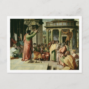 St. Paul Preaching i Aten (tecknaden för vetenskap Vykort