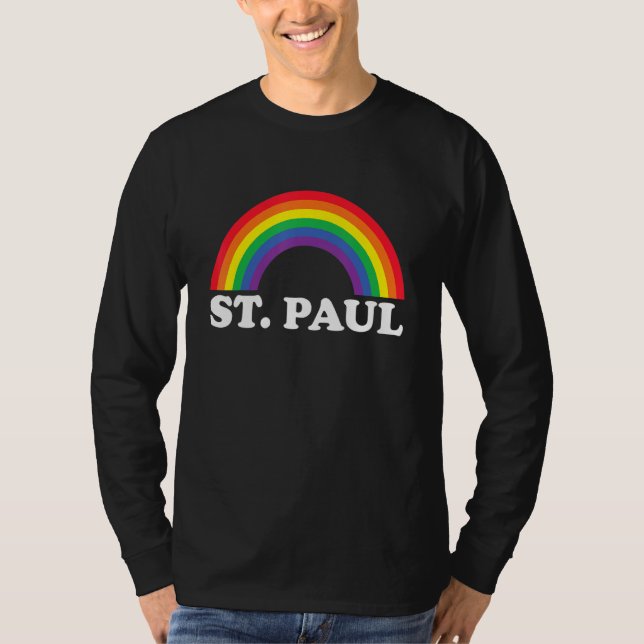 St Paul Rainbow LGBTQ Gay Pride Lesbians Queer T Shirt (Framsida)