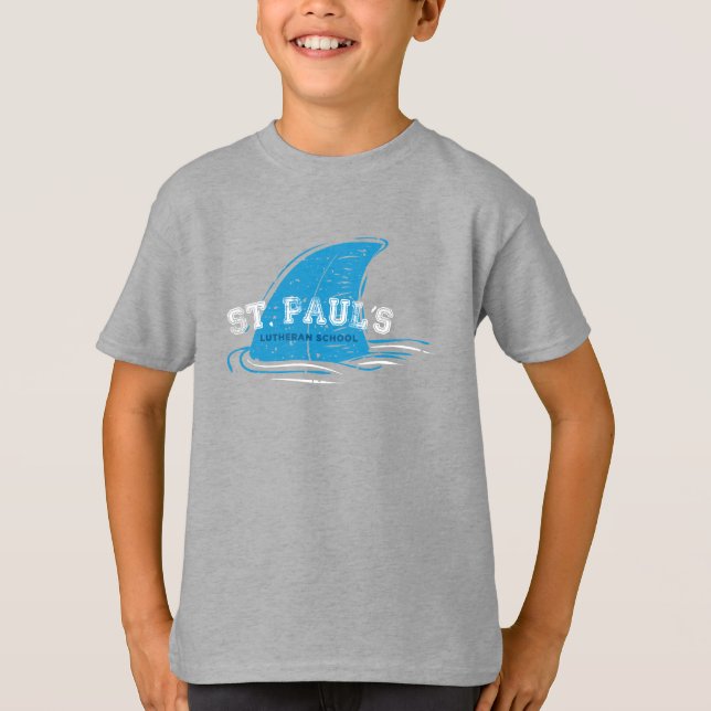 St Paul School Shark Fin T Shirt (Framsida)