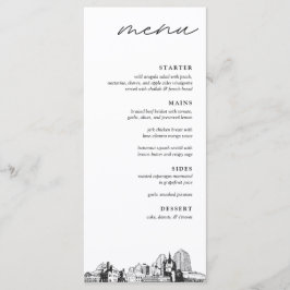 St. Paul Skyline Modern Bröllop Dinner Menu Meny
