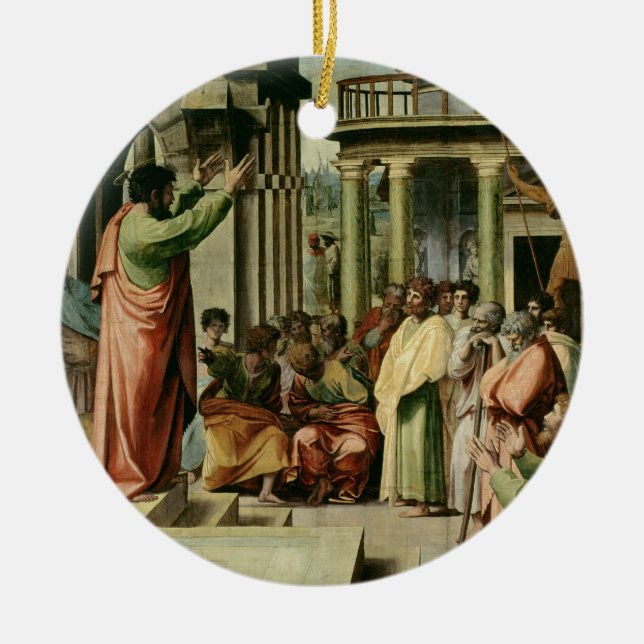 St Paul som predikar på Athens (tecknaden för Julgransprydnad Keramik (Framsidan)