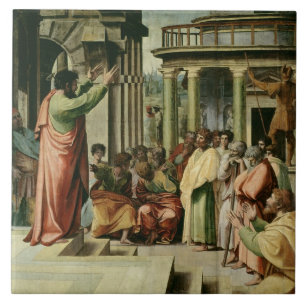 St Paul som predikar på Athens (tecknaden för Kakelplatta