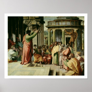 St Paul som predikar på Athens (tecknaden för Poster