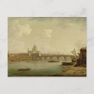 St. Paul's and Blackfriars Bridge, London, c.1770- Vykort