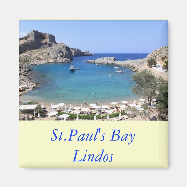 St.Paul's Bay, Lindos Magnet (Framsidan)