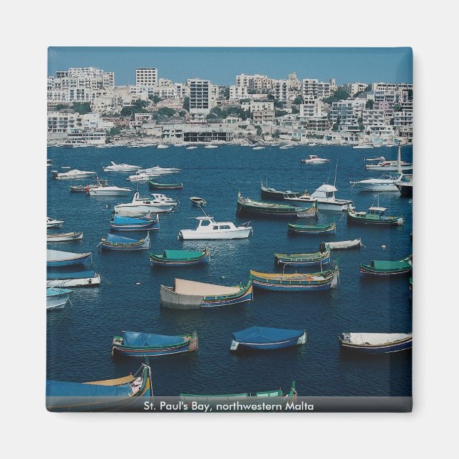 St. Paul's Bay, nordvästra Malta Magnet (Framsidan)