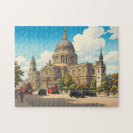 St Pauls Cathedral Japanese Woodblock Print Pussel