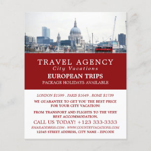 St Paul's Cathedral, London City, Travel Agency Flygblad