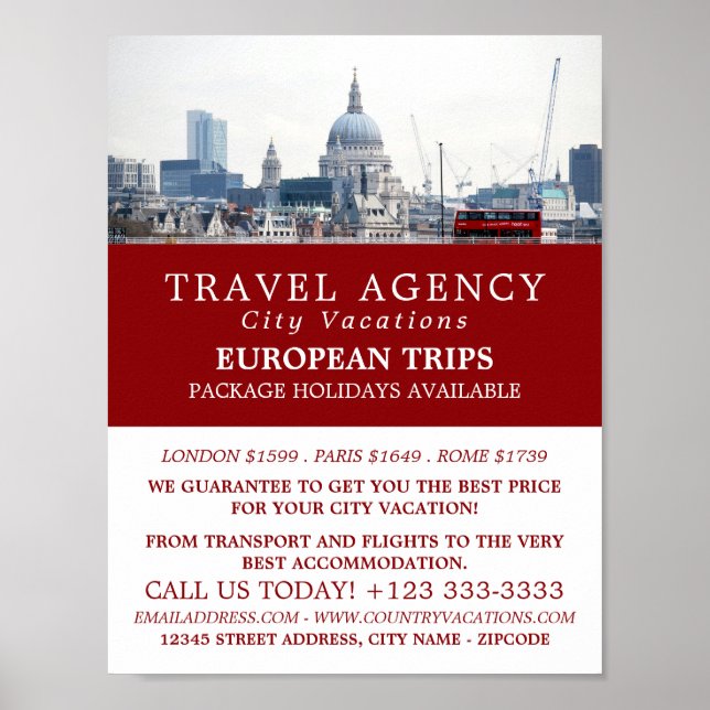 St Paul's Cathedral, London City, Travel Agency Poster (Framsidan)