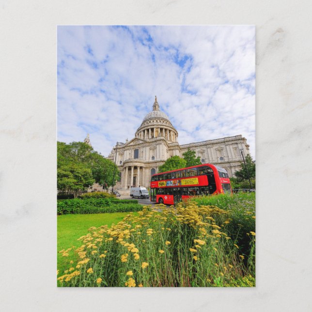 St.Paul's Cathedral London, UK Postcard Vykort (Framsida)