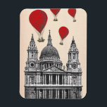 St Pauls Cathedral och Red Luftballongs Magnet<br><div class="desc">Transport och resor</div>
