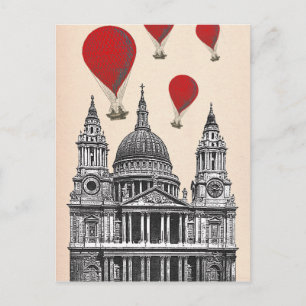 St Pauls Cathedral och Red Luftballongs Vykort