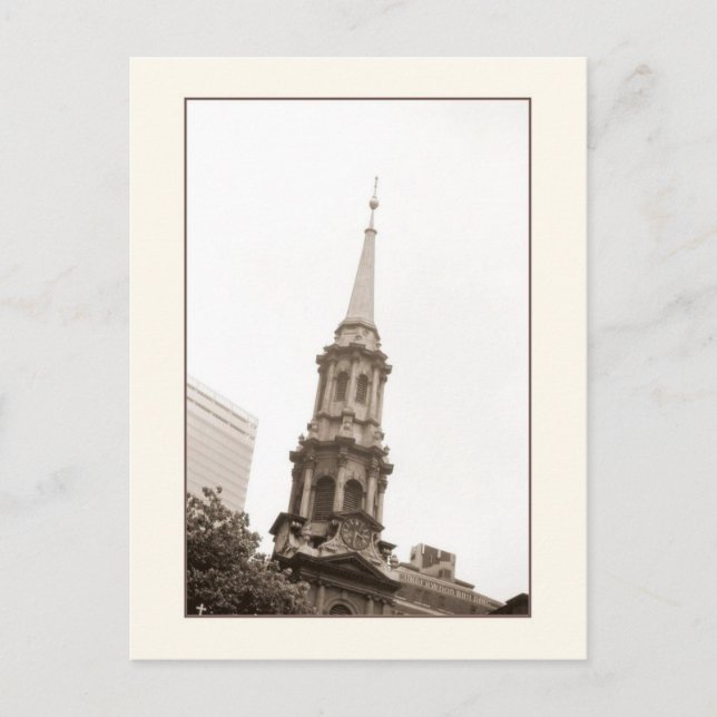 St. Paul's Chapel Sepia Postcard Vykort (Framsida)