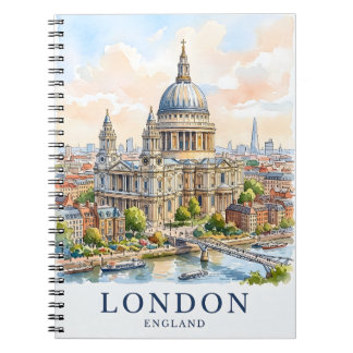St Pauls-katedralen London Storbritannien Akvarell Anteckningsbok