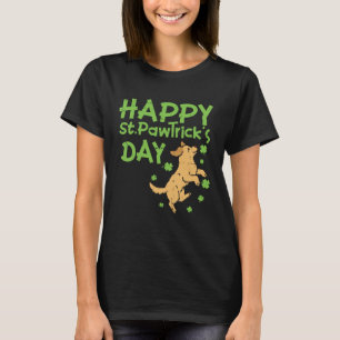 St PawTricks Irländsk Golden Retriever Shamrock Pa T Shirt