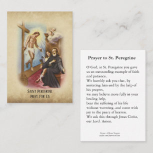 St. Peregrine skyddshelgon av cancerheligakortet Visitkort