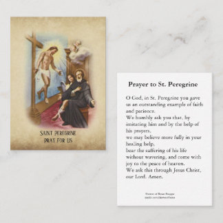 St. Peregrine skyddshelgon av cancerheligakortet Visitkort