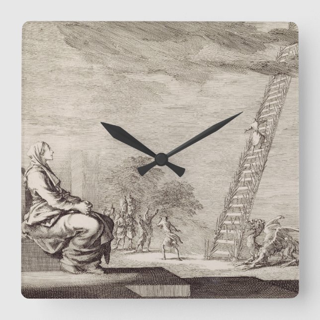 St. Perpetua’s Vision: The Ladder of Martyrdom Art Fyrkantig Klocka (Framsida)