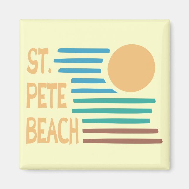 St. Pete Beach Florida geometric sunset Magnet (Framsidan)