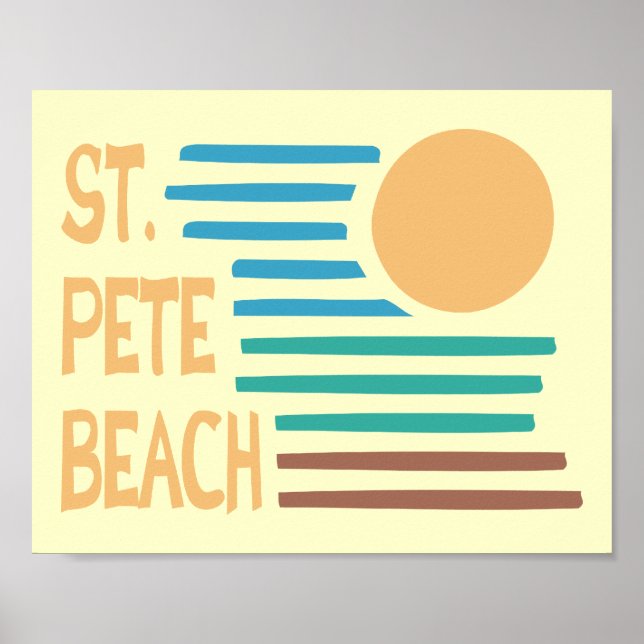 St. Pete Beach Florida geometric sunset Poster (Framsidan)