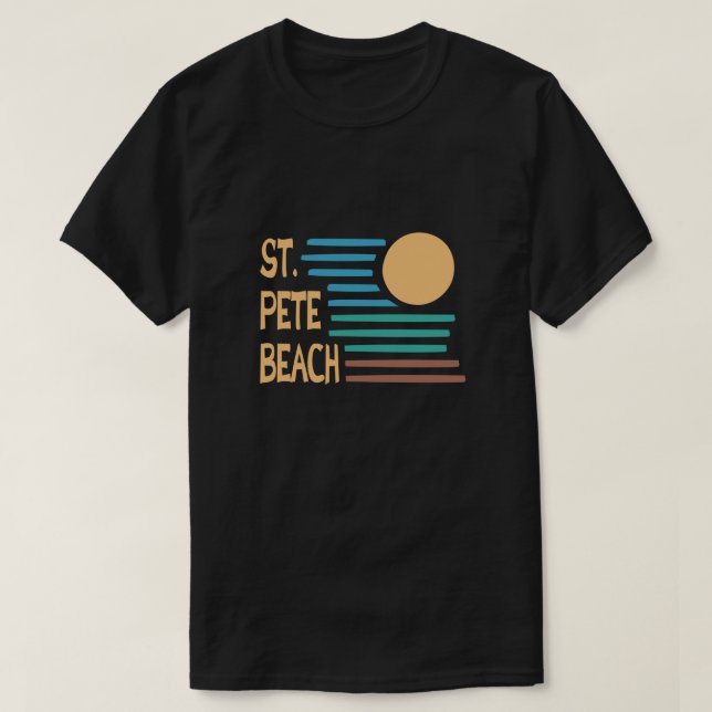 St. Pete Beach Florida geometrisk solnedgång T Shirt (Design framsida)