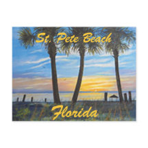 "ST. PETE BEACH FLORIDA HANDFLATAN POSTCARD"