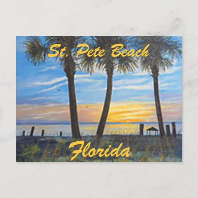"ST. PETE BEACH FLORIDA HANDFLATAN POSTCARD" VYKORT (Framsida)