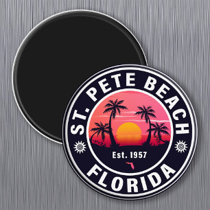 St. Pete Beach Florida Retro Sunset Souvenirs 60-t Magnet