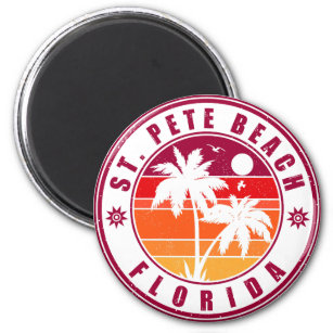 St. Pete Beach Florida Retro Vintage Handflatan Tr Magnet