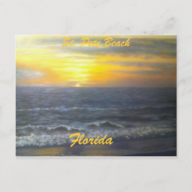"ST. PETE BEACH FLORIDA SOLNED POSTKORT" VYKORT (Framsida)