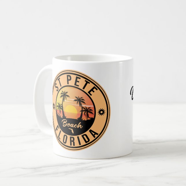 St. Pete Beach Florida Souvenir Personalize Kaffemugg (Framsida vänster)