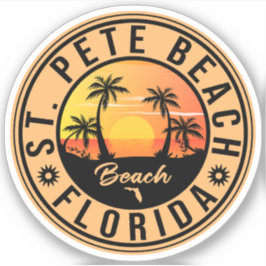 St. Pete Beach Florida Souvenir Vintage Handflatan Klistermärken