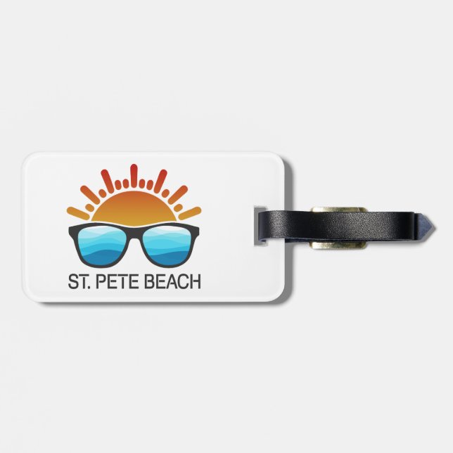 St. Pete Beach Florida Sunglasses Bagagebricka (Baksida Vågrät)