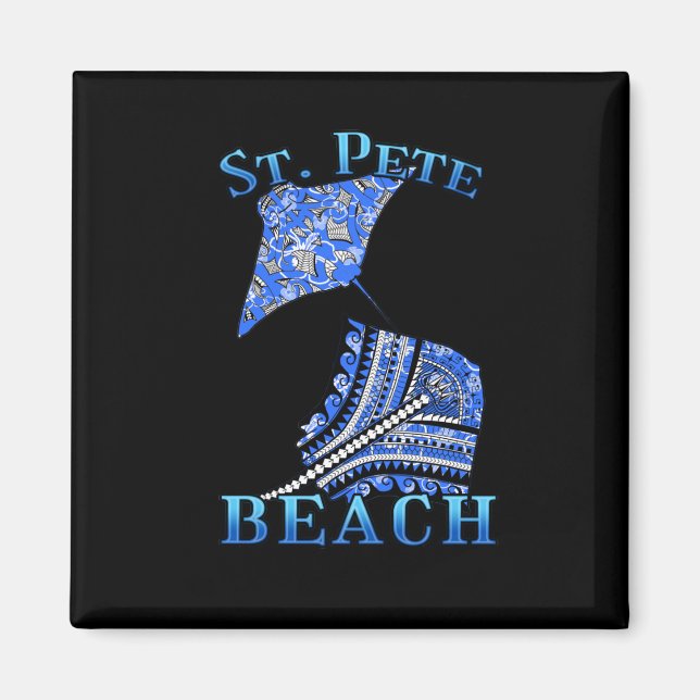 St Pete Beach Florida Vacation Tribal Stingray Magnet (Framsidan)