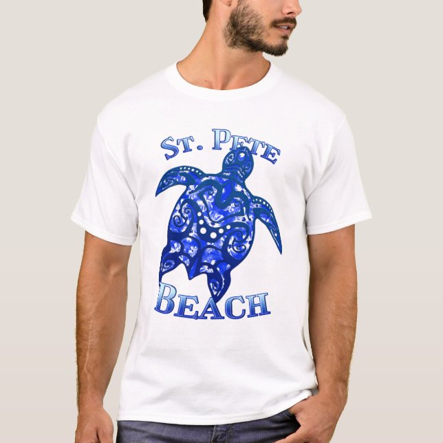 St Pete Beach Florida Vacation Tribal Turtle T Shirt (Framsida)