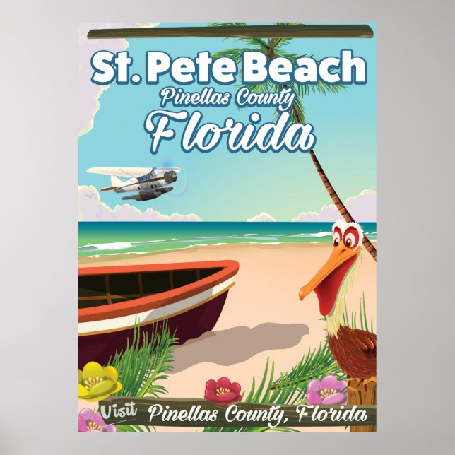 St. Pete Beach Florida vintage resemål Poster (Framsidan)
