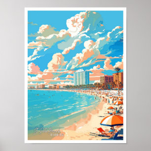St Pete Beach Florida Vintage resor Illustration Poster