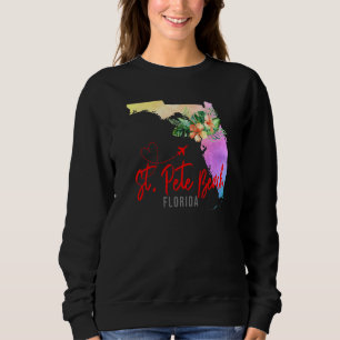 St Pete Beach Karta Matchande Semester Familj Flic T Shirt