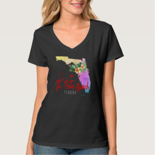 St Pete Beach Karta Matchning Semester Familj Flic T Shirt