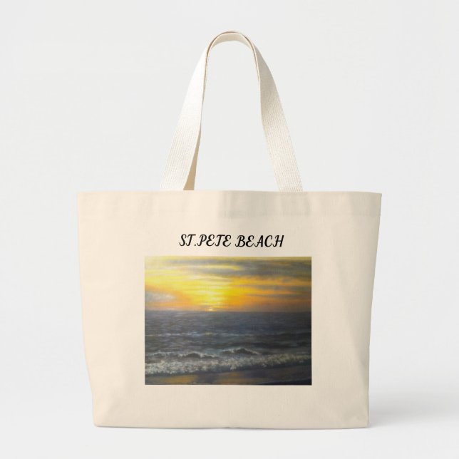 "ST. PETE BEACH TOTE BAG" JUMBO TYGKASSE (Framsidan)