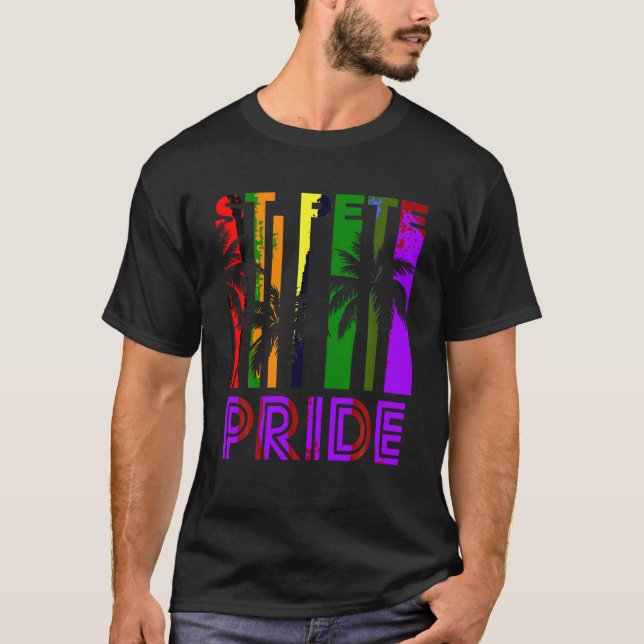St Pete Pride Gay pride HGBTQ Rainbow Handflatan T Shirt (Framsida)