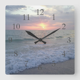 St. Pete Sunset Clock Fyrkantig Klocka