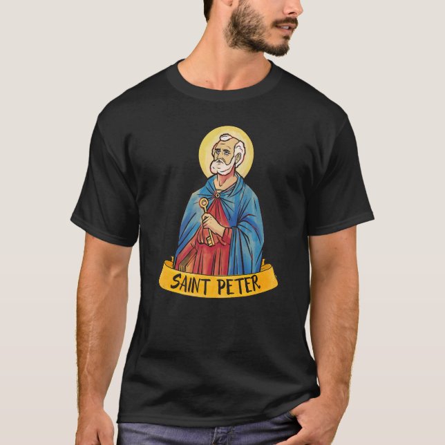 St Peter Apostle Nycklar till den katolska konunga T Shirt (Framsida)