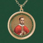 St. Peter Faber (BK 051) Round Guldpläterat Halsband<br><div class="desc">För en man som tillskrivs många förkämpar och en av dess tre grundare är St. Peter Faber (1506-1546) inte särskilt välkänd utanför Jesuitkretsar. Först var han ensam på college vid Paris Universiteten. Manar gicks med senare av St Ignatius Loyola, en före detta soldat som var femton år och äldre. Sankt...</div>